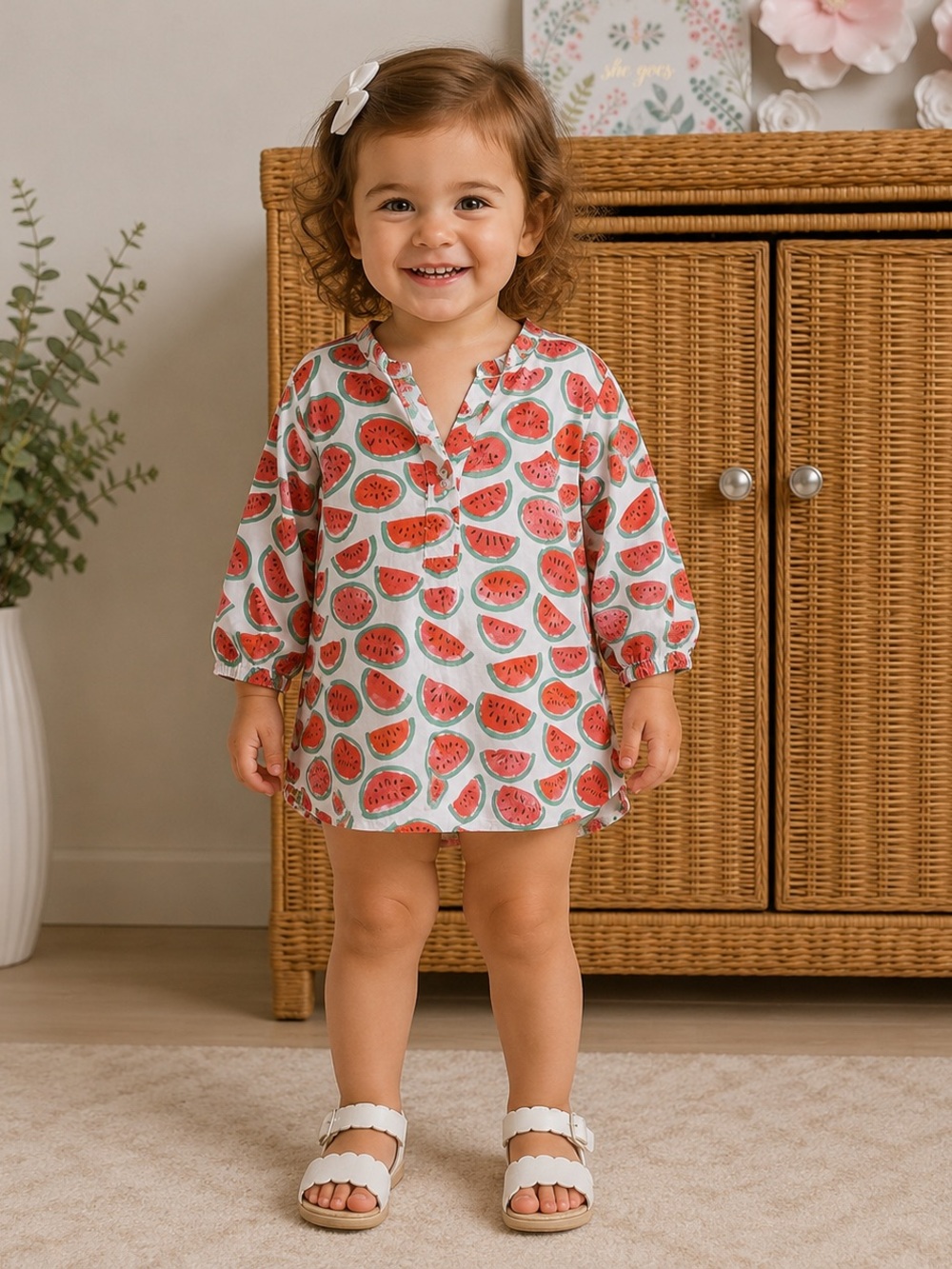 J.Crew Crewcuts Watermelon Print Swim Coverup Tunic - Pink & Green